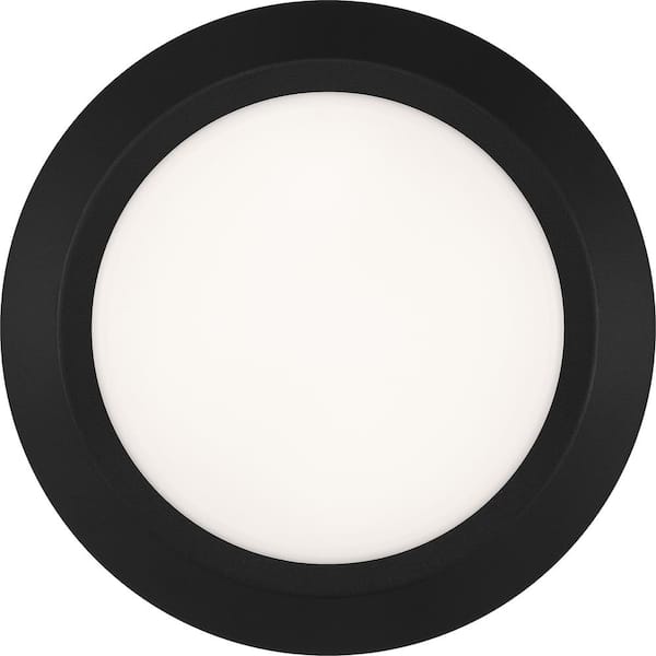 Verge 5.5 in. Earth Black LED Flush Mount with White Acrylic Shade
