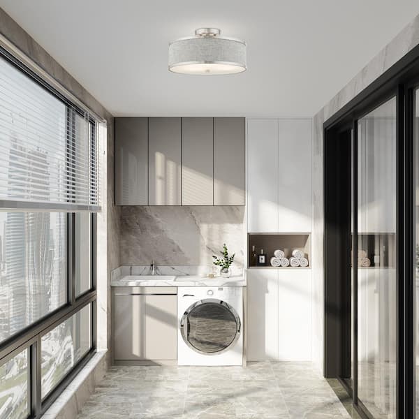 Park Ridge 3 Light Brushed Nickel Semi Flush Mount