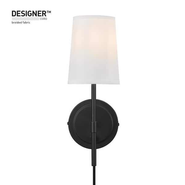 Ridgeway 1-Light Matte Black Wall Sconce with LED Bulb (T20)