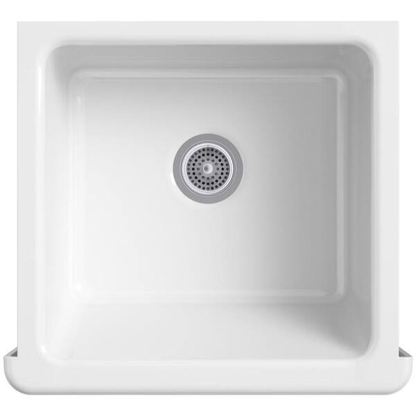 Whitehaven Farmhouse Apron Front Undermount Cast Iron 24 in. Single Bowl Kitchen Sink in White