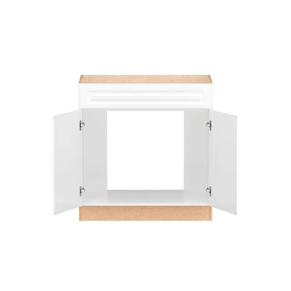 Designer Series Elgin Assembled 36x34.5x23.75 in. Sink Base Kitchen Cabinet in White