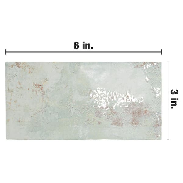 Biarritz Green 3 in. x 6 in. Ceramic Wall Tile (5.72 sq. ft./Case)