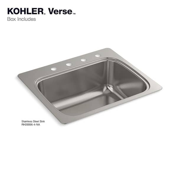 Verse Stainless Steel 25 in. Single Bowl Drop-In Kitchen Sink