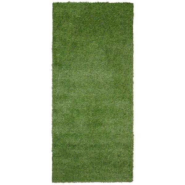Evergreen Collection Waterproof Solid 3x99 Indoor/Outdoor 99 ft. x 2 ft. 7 in. , Green Artificial Grass Runner Rug