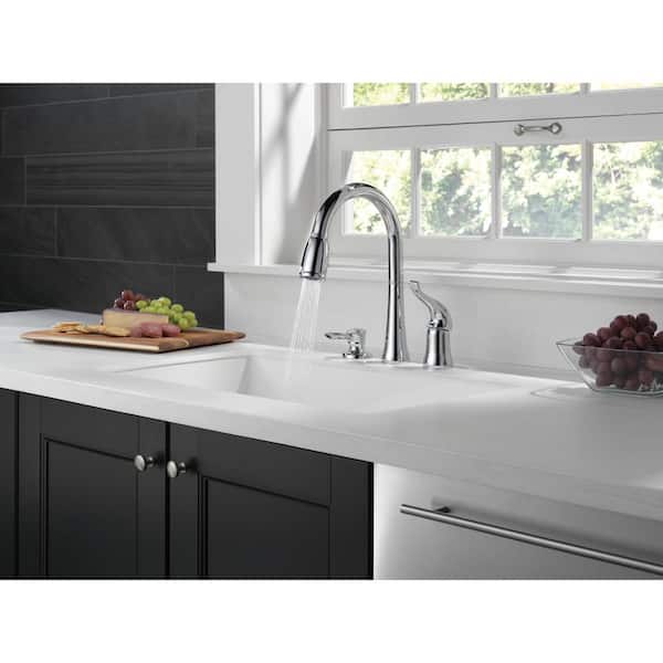 Kate Single-Handle Pull-Down Sprayer Kitchen Faucet with MagnaTite Docking and Soap Dispenser in Chrome