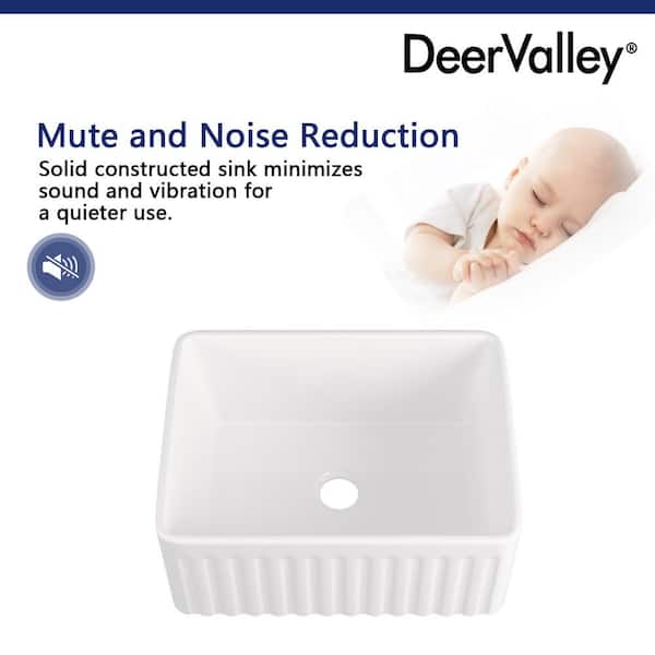 Perch 24 in. Farmhouse Apron Front Single Bowl Kitchen Sink in White Ceramic, Grid and Strainer Included