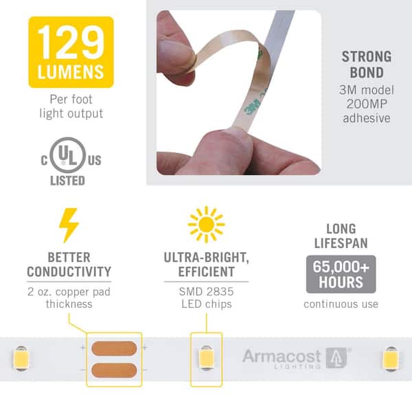 32.8 ft. LED Tape Light 30 LEDs/m Soft Bright White (3000K)