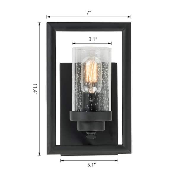 Houston 1-Light Antique Black Dimmable Candle Wall Light (Set of 2)