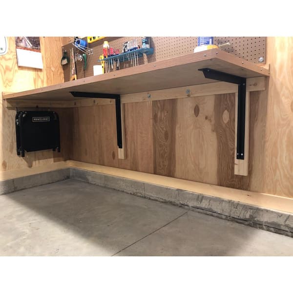 Triton 22 in. Black Steel Heavy Duty Countertop Support Bracket