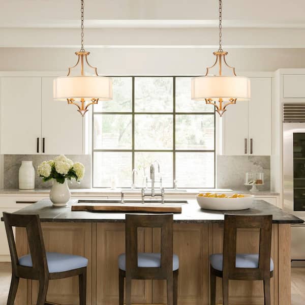 Fricke 3-Light Drum Shade Chandelier with Farmhouse Fabric Shade