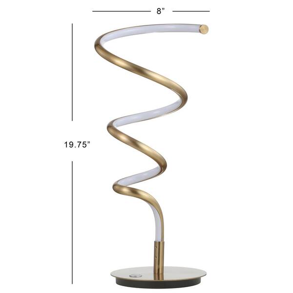 Scribble 19.75 in. Gold Modern Dimmable Metal Integrated LED Table Lamp