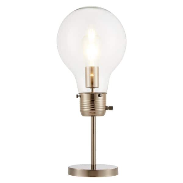 17 in. Dark Nickel Bulb-in-a-Bulb Table Lamp