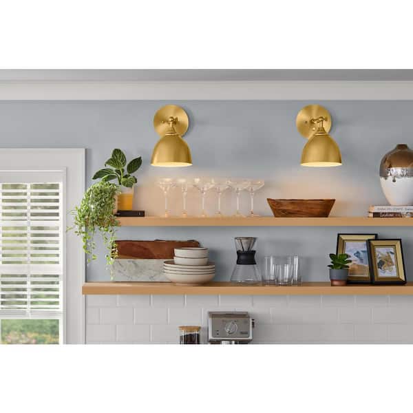 Frolynn One Light Sconce Aged Brass Finish  Metal Shade