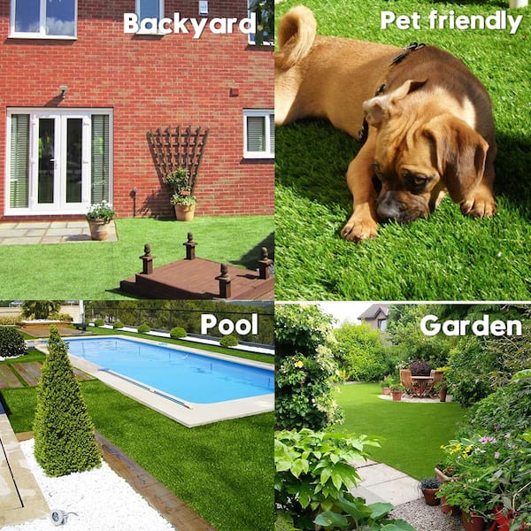 ECO 1.38 Pile Height 11 ft. W x Cut to Length Green Artificial Grass Turf