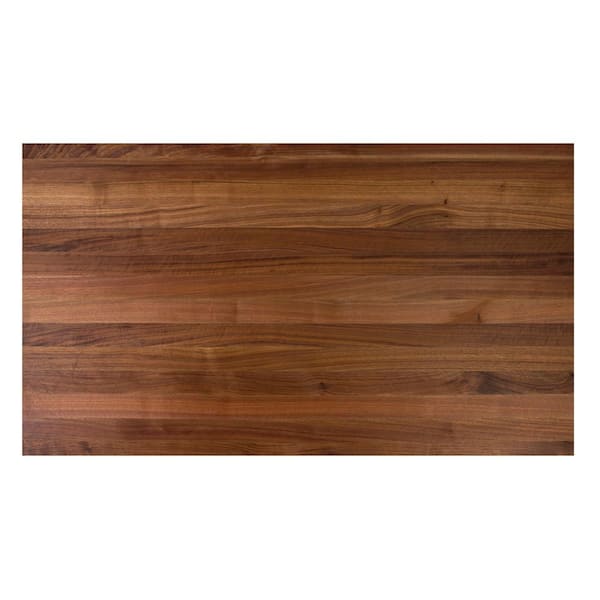 8 ft. L x 25 in. D x 1.5 in. T Finished Walnut Solid Wood Butcher Block Countertop With Square Edge