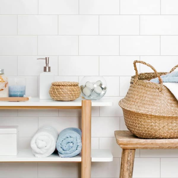 Projectos Urban Glossy White 3-7/8 in. x 7-3/4 in. Ceramic Wall Tile (10.5 sq. ft./Case)