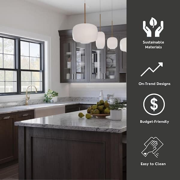 6 ft. Straight Laminate Countertop Kit Included in Textured White Ice Granite with Eased Edge and Backsplash