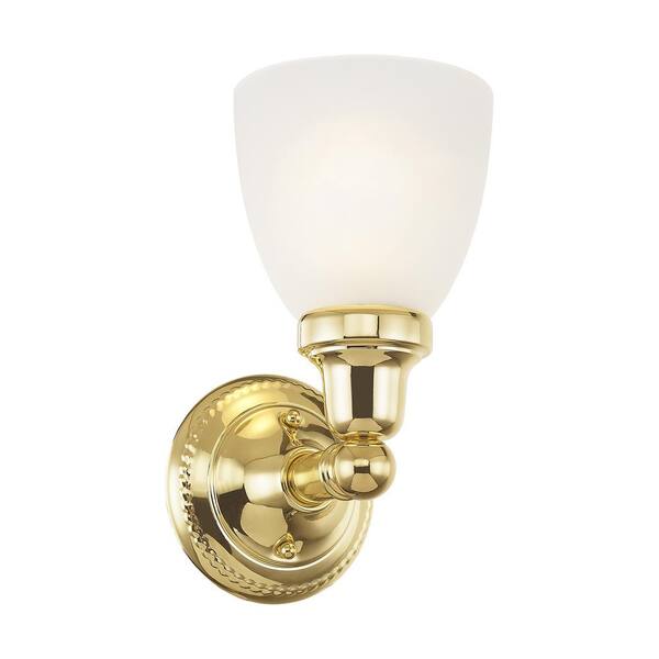 Classic 1 Light Polished Brass Bath Vanity Light