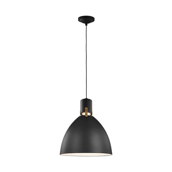 Brynne 14-Watt Matte Black Integrated LED Hanging Pendant