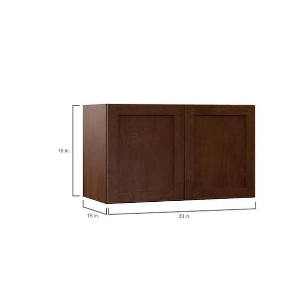 Designer Series Soleste Assembled 30x18x15 in. Deep Wall Bridge Kitchen Cabinet in Spice