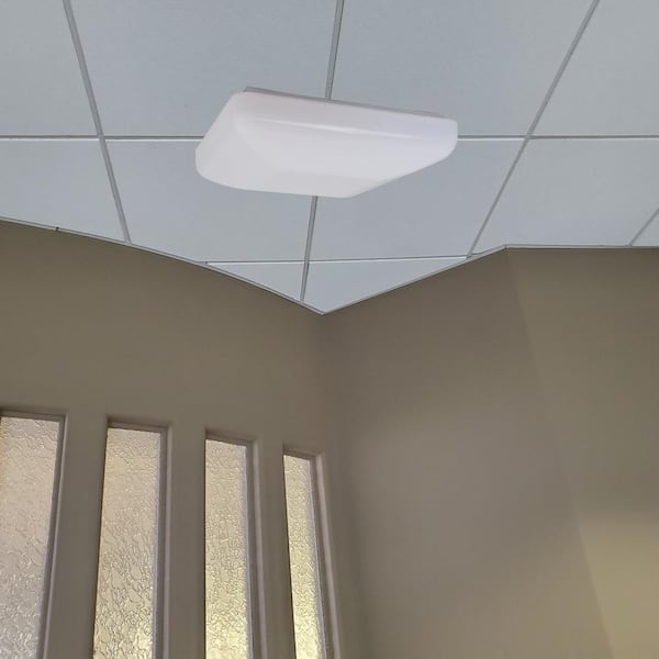 Square 12.5 in. 1-Light White LED Flush Mount Ceiling Fixture 4000K