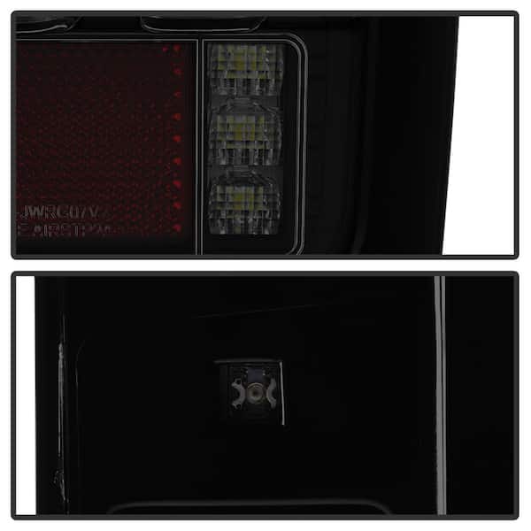 Jeep Wrangler (JK JKU) 07-18 Version 2 Light Bar Sequential Turn Signal LED Tail Lights - Black Smoke