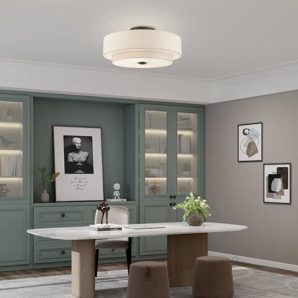 Meridian 6 Light English Bronze Semi Flush Mount