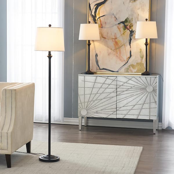 Cleveland 3- Piece Black Traditional Floor Lamp Set (Set of 3)