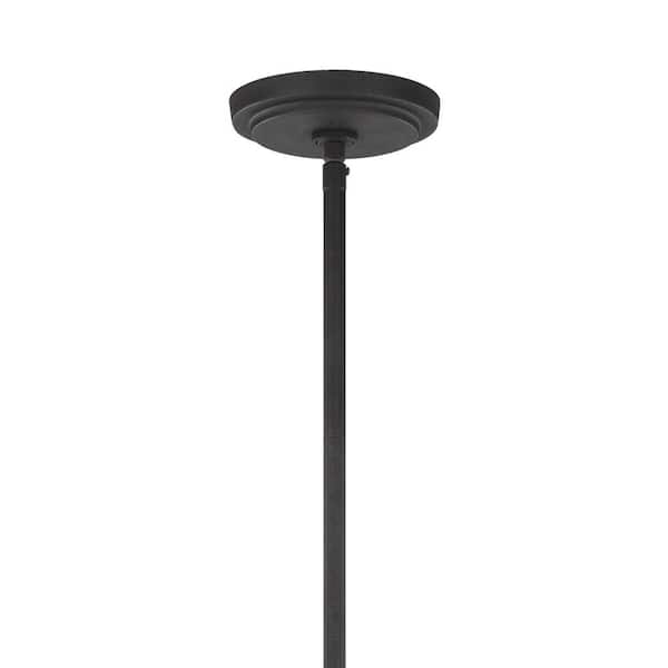 Varus 10.5 in. W 1-Light Matte Black Metal Modern Industrial Pendant with Brushed Nickel Accent and White Inner Shade