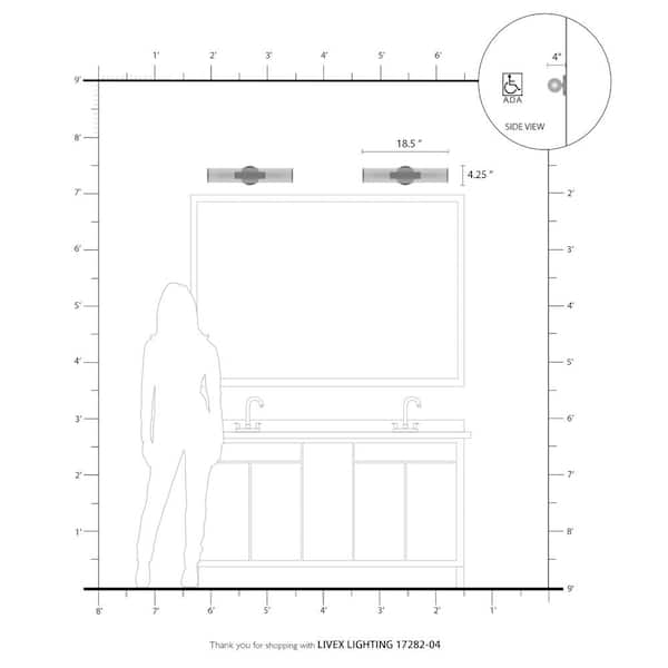 Banca 4.25 in. 2 Light Black Wall Sconce