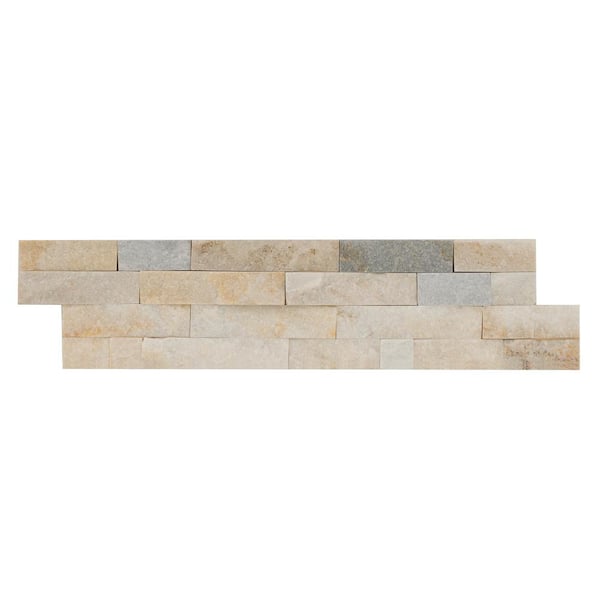 Arctic Golden Splitface Ledger Panel 6 in. x 24 in. Quartzite Wall Tile (6 sq. ft. / case)