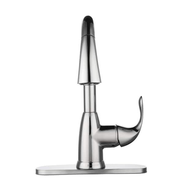 Dylan Single-Handle Pull-Down Sprayer Kitchen Faucet in Polished Chrome