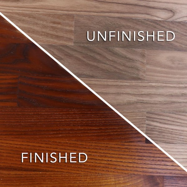 6 ft. L x 39 in. D Unfinished Thermally Treated Ash Solid Wood Butcher Block Island Countertop With Eased Edge