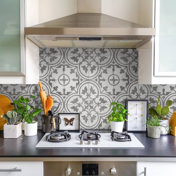 Llama Arte Loire Silver Smoke 9-3/4 in. x 9-3/4 in. Porcelain Floor and Wall Tile (10.88 sq. ft./Case)