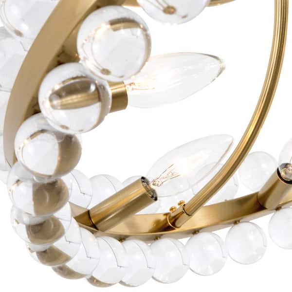 Jackson 8-Light 24 in. Bronze Semi-Flush Mount With Crystal