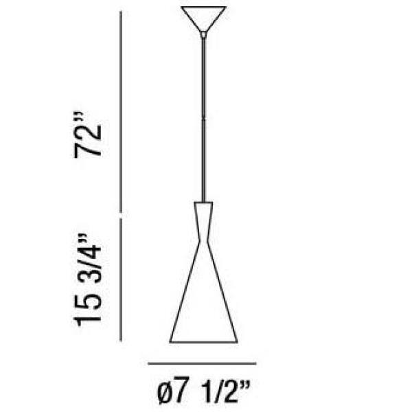 Bronx Collection 1-Light Black Pendant