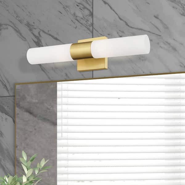Aspen 2 Light Satin Brass ADA Bath Vanity
