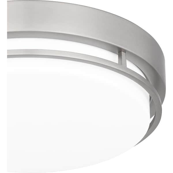 Hale 12 in. 1-Light Brushed Nickel LED Flush Mount