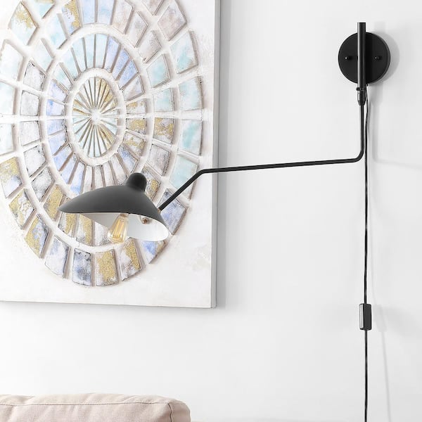 Frank 8.5 in. Black Iron Retro LED Swing Wall Sconce