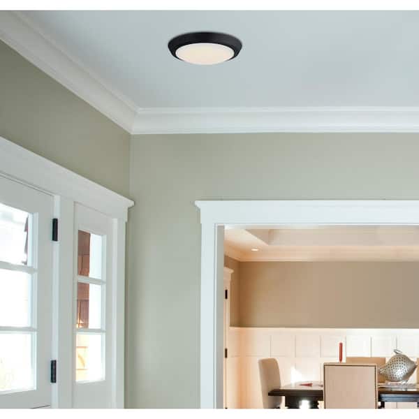 11 in. 20-Watt Matte Black Integrated LED Flush Mount