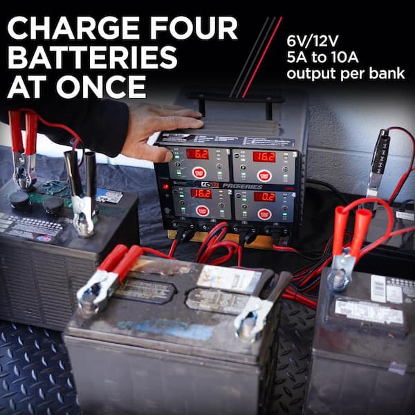 Schumacher DSR ProSeries 5-Amp to 10-Amp 6-Volt/12-Volt Four-Bank Automatic Battery Charging Station