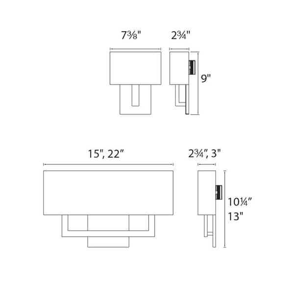 Manhattan 15 in. Brushed Bronze LED Vanity Light Bar and Wall Sconce, 2700K