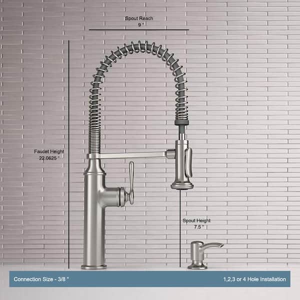 Sous Pro-Style Single-Handle Pull-Down Sprayer Kitchen Faucet in Vibrant Stainless