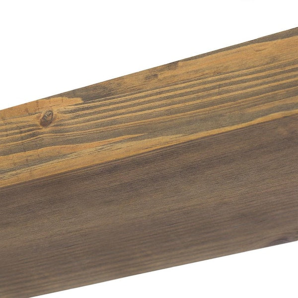 Modern Farmhouse Wood DIY Island Chandelier 5-Light Industrial Dark Brown Linear Pendant Light with Mason Jar Shade