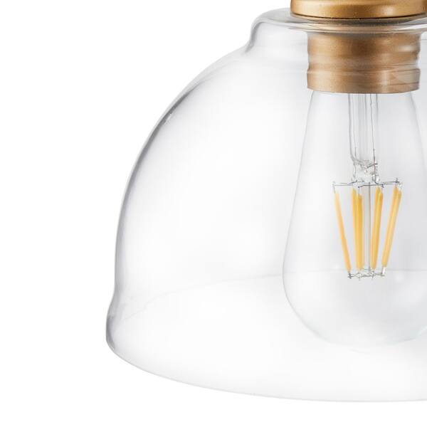 Industrial Gooseneck Black Wall Sconce Light with Clear Glass Shade 1-Light