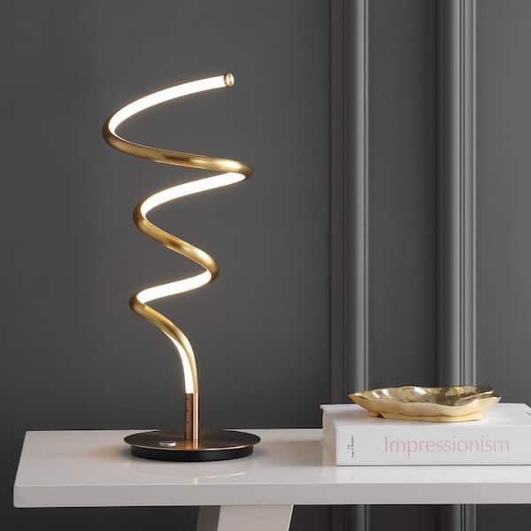 Scribble 19.75 in. Gold Modern Dimmable Metal Integrated LED Table Lamp