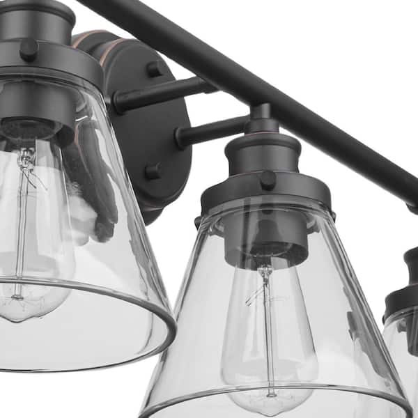 Parker 3-Light Oil Rubbed Bronze 5-Piece All-In-One Bath Light Set