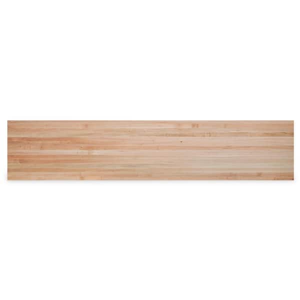 10 ft. L x 25 in. D x 1.5 in. T Finished Maple Solid Wood Butcher Block Countertop With Square Edge