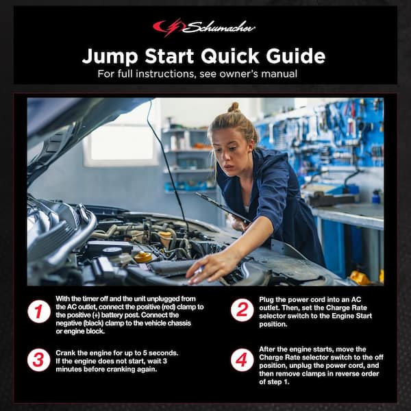 DSR ProSeries Automotive 6-Volt/12-Volt 225-Amp Manual Wheel Battery Charger and Jump Starter