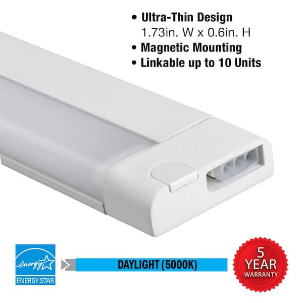 40 in. Ultra Thin Magnetic Shelf Light Plug-in LED Under Cabinet Light Easy Installation 1000 Lumens 5000K Daylight